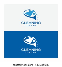 Vector del logotipo del servicio de limpieza de la casa