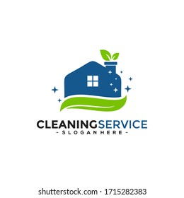 Vektorillustration des Reinigungsservice-Logos für Unternehmen / Unternehmen. Design für kreative Reinigung von Logo-Vorlagen.