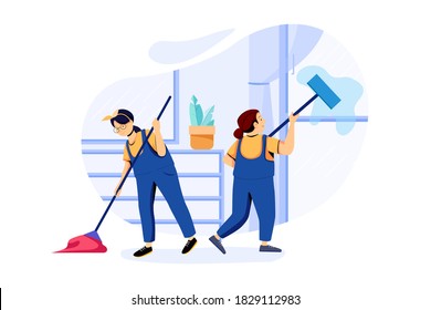 House Cleaning Services service illustration isolated on white background.