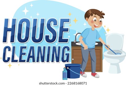 Hausreinigung für Banner- oder Plakatdesign-Illustration