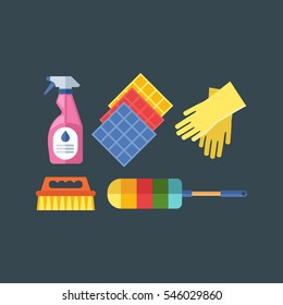 House cleaning tools vector