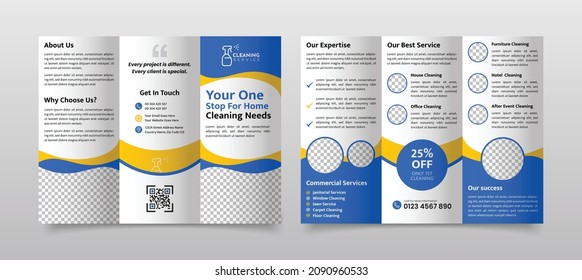  House Cleaning Trifold Brochure For Cleaning Services, Residential Or Commercial Cleaning Company