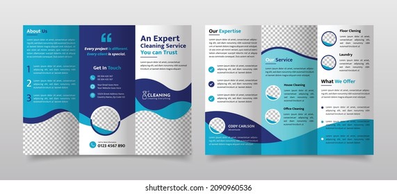  House Cleaning Trifold Brochure For Cleaning Services, Residential Or Commercial Cleaning Company