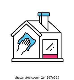 House Cleaning Vector Filled outline illustration style icon. EPS 10 file 