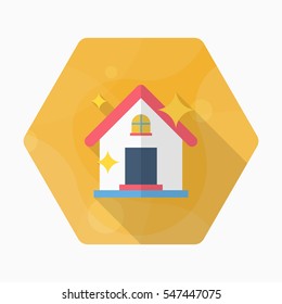 House Cleaning , Vector flat long shadow design.