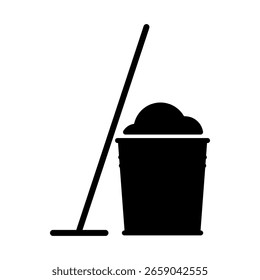 Ícone de vetor de limpeza de casa . Sinal de ilustração de limpeza. símbolo de limpeza. logotipo de limpeza. ícone da Web de ferramentas de limpeza.
