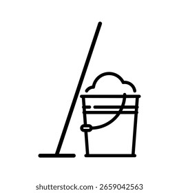 Ícone de vetor de limpeza de casa . Sinal de ilustração de limpeza. símbolo de limpeza. logotipo de limpeza. ícone da Web de ferramentas de limpeza.