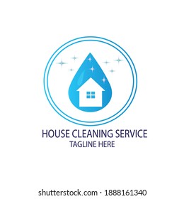 House Cleaning Vector Logo Design, Eco Friendly with shiny Home and circle Concept isolated on white Background