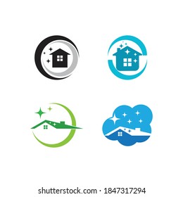 house cleaning vector template illustration design