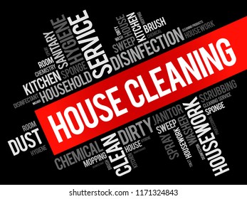 House Cleaning word cloud collage, concept background