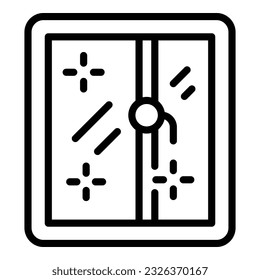 House cleanning window icon outline vector. Cleaner work. Home estate