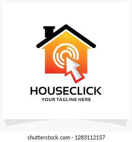 House Click Logo Design Template Inspiration