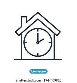house clock icon. house clock symbol template for graphic and web design collection logo vector illustration