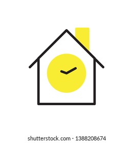 house clock icon vector design modern style