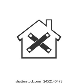 The house is closed. House icon.