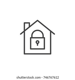 House With Closed Lock Icon Vector, Filled Flat Sign, Solid Pictogram Isolated On White. Home Protection With Locked Padlock Symbol, Logo Illustration