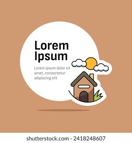 House with cloud card design. Template design