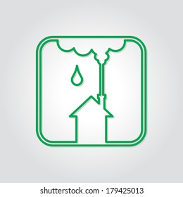 House and cloud poster template. Vector illustration