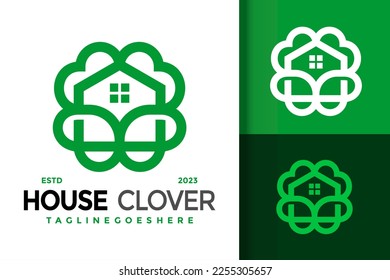 House Clover Leaf Logo Logos Design Element Stock Vector Illustration Template