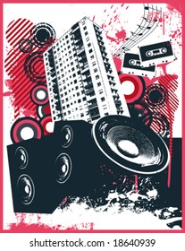 House Club Mix Vector Illustration