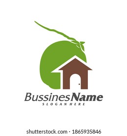 House Coconut logo vector template, Creative Coconut logo design concepts, Icon symbol, Illustration