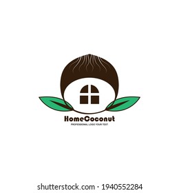House Coconut logo vector template, Creative Coconut logo design concepts, Icon symbol, Illustration
