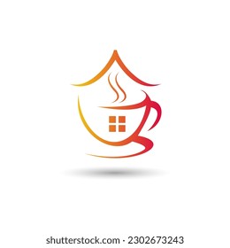 House and coffee cup logo design
