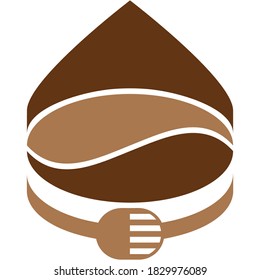House and coffee logo design template, coffee bean logo,fork and spoon, vector illustration
