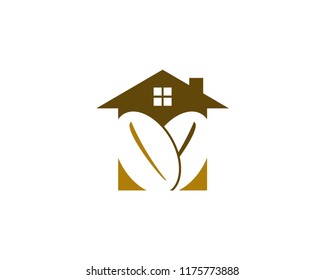 house coffee logo template design vector
