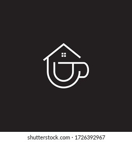 House Coffee Logo Template Design Vector, Emblem, Design Concept, Creative Symbol, Icon