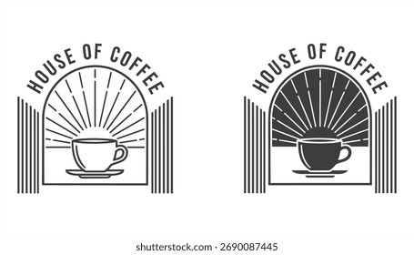 House of Coffee Logo Vector