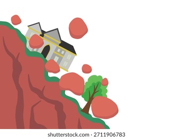 Casa desmoronada devido a deslizamento de terra