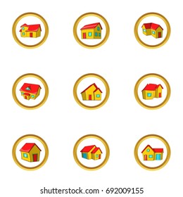 House collection icon set. Cartoon set of 9 house collection vector icons for web isolated on white background