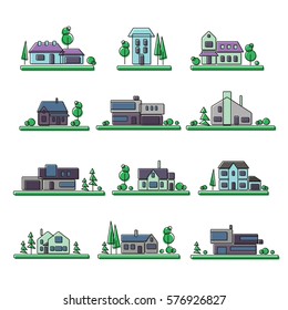 House, a collection of vector illustration of a flat style.