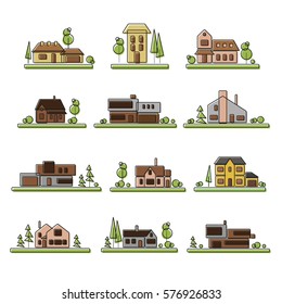 House, a collection of vector illustration of a flat style.