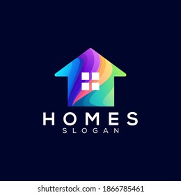 house color gradient logo design