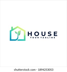 house color gradient logo design