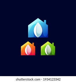house color gradient logo design