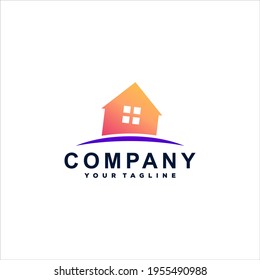 house color gradient logo design