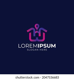 House color gradient logo design Premium Vector