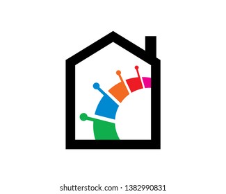 House Color Logo Template, Icon, Symbol