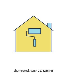 house color painting roll brush icon