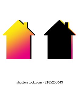 icono de color de la casa. Ilustración vectorial. Imagen de archivo. 