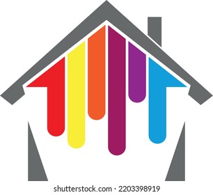 House colored, painter and handyman logo