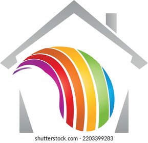 House colored, painter and handyman logo
