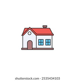 House colored vector icon on white background. Stock vector EPS10