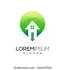 House colorful gradient logo design