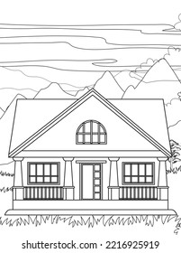 House coloring book for kids and adult