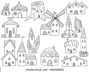 House Coloring Book Line Art Design Stock Vector (Royalty Free ...