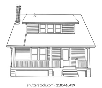 House Coloring Page Kids Line Art Stock Vector (Royalty Free ...